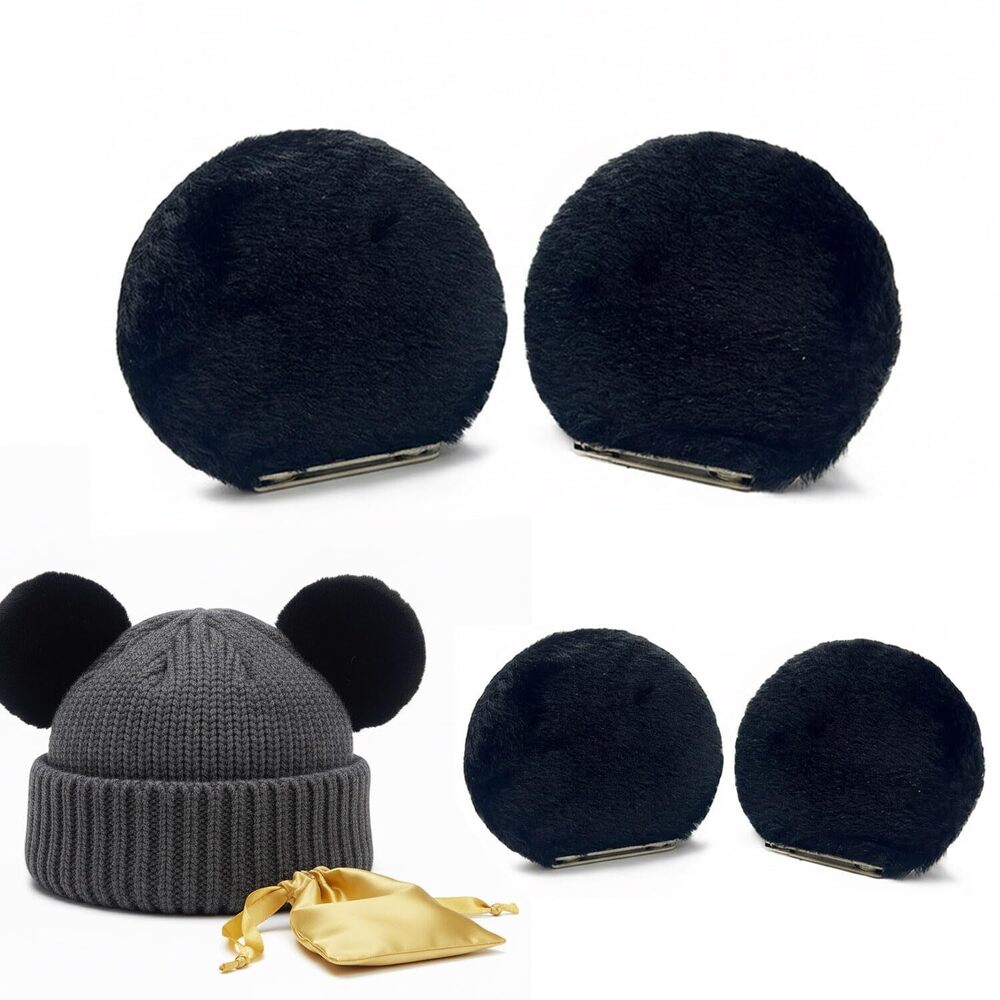 2297 4Pcs Magnetic Mouse Ears for Hats, Removable Magnet Minni Ear Clips